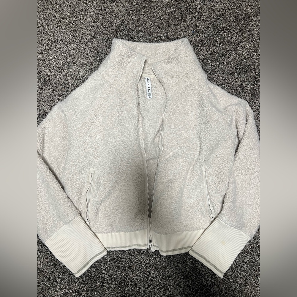 Athleta Cream Fleece Jacket